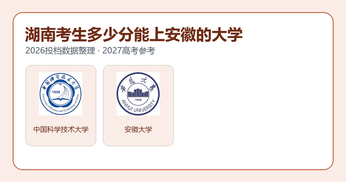 湖南考生报考安徽大学2026投档分数参考