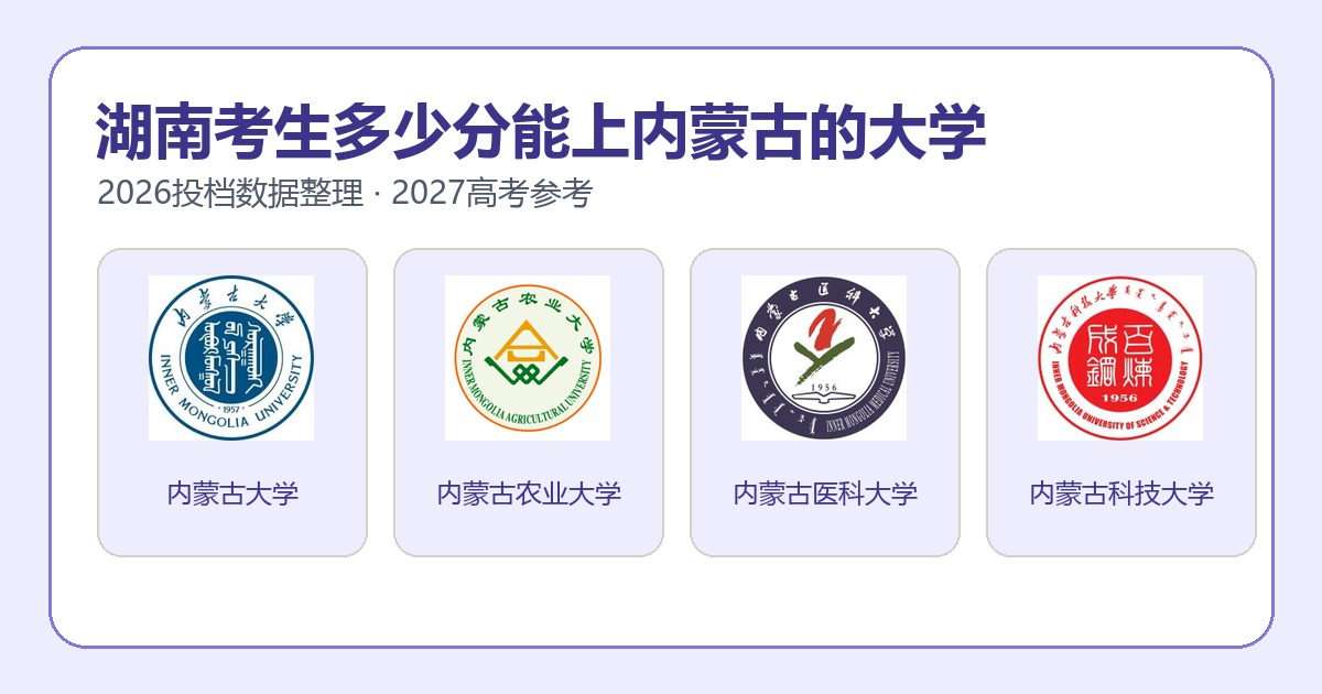 湖南考生报考内蒙古大学2026投档分数参考