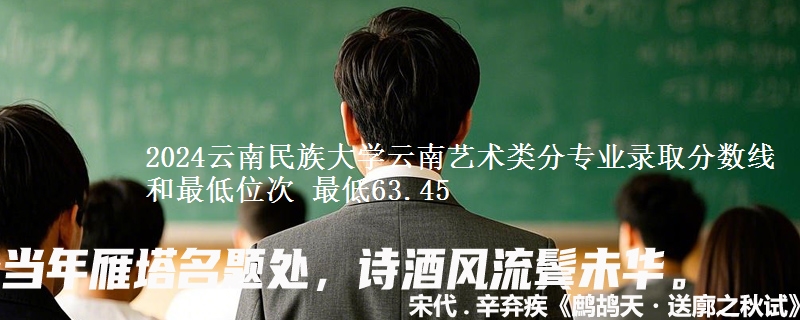 2024云南民族大学云南艺术类分专业录取分数线和最低位次 最低63.45