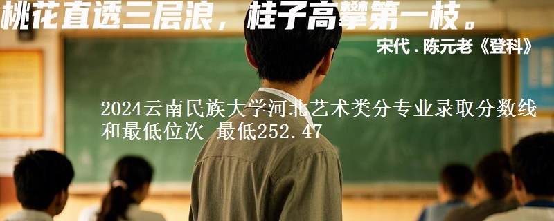 2024云南民族大学河北艺术类分专业录取分数线和最低位次 最低252.47