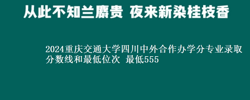 2024重庆交通大学四川中外合作办学分专业录取分数线和最低位次 最低555