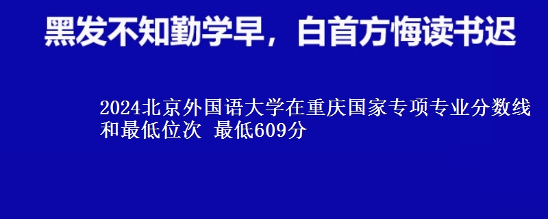 2024北京外国语大学在重庆国家专项专业分数线和最低位次 最低609分