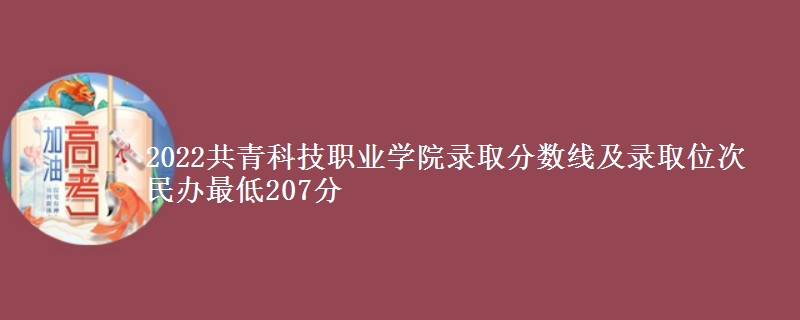 2022共青科技职业学院录取分数线及录取位次 民办最低207分