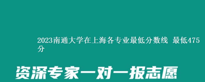 2023南通大学在上海各专业最低分数线 最低475分