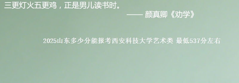 2025山东多少分能报考西安科技大学艺术类 最低537分左右