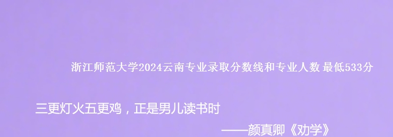 浙江师范大学2024云南专业录取分数线和专业人数 最低533分
