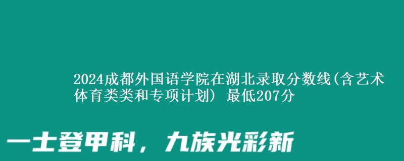 2024成都外国语学院在湖北录取分数线(含艺术体育类类和专项计划) 最低207分
