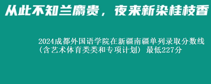 2024成都外国语学院在新疆南疆单列录取分数线(含艺术体育类类和专项计划) 最低227分