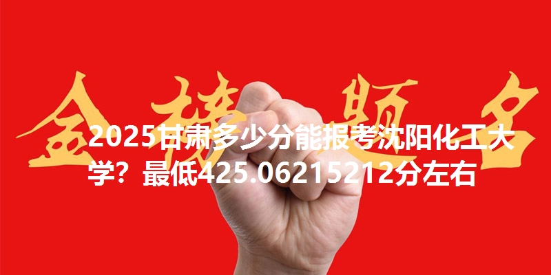 2025甘肃多少分能报考沈阳化工大学？最低425.06215212分左右