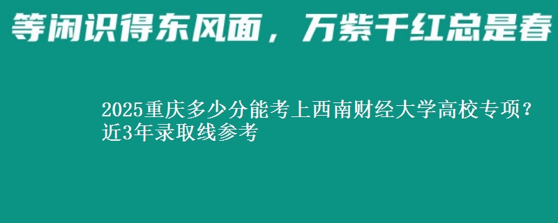2025重庆多少分能考上西南财经大学高校专项？近3年录取线参考
