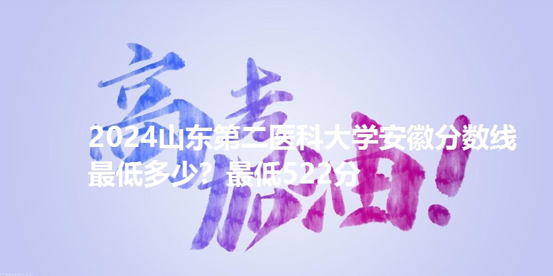 2024山东第二医科大学安徽分数线最低多少？最低522分