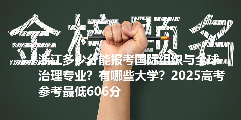 浙江多少分能报考国际组织与全球治理专业？有哪些大学？2025高考参考最低606分