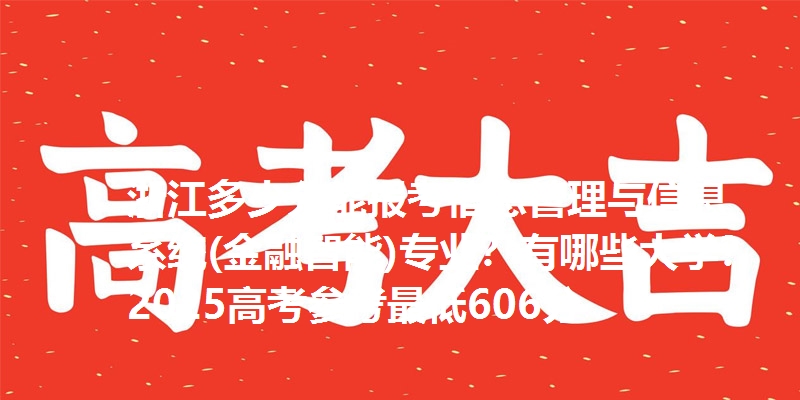 浙江多少分能报考信息管理与信息系统(金融智能)专业？有哪些大学？2025高考参考最低606分