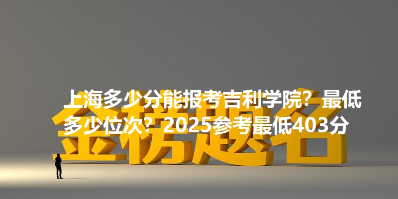 上海多少分能报考吉利学院？最低多少位次？2025参考最低403分