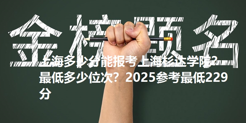上海多少分能报考上海杉达学院？最低多少位次？2025参考最低229分