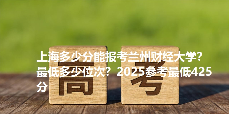 上海多少分能报考兰州财经大学？最低多少位次？2025参考最低425分