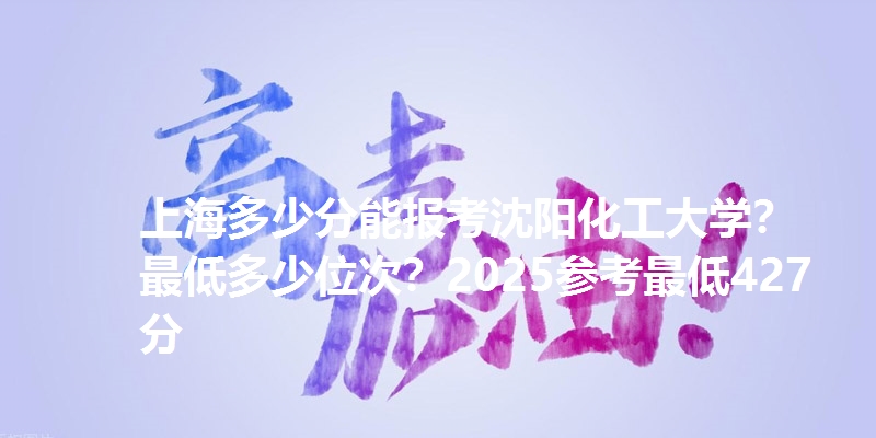 上海多少分能报考沈阳化工大学？最低多少位次？2025参考最低427分
