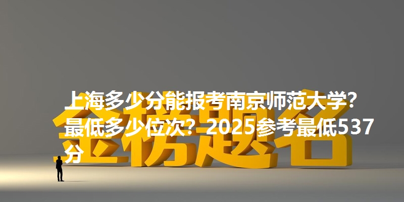 上海多少分能报考南京师范大学？最低多少位次？2025参考最低537分