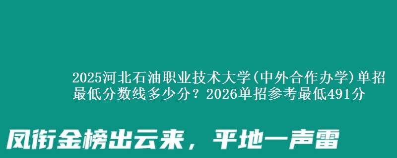 2025河北石油职业技术大学(中外合作办学)单招最低分数线多少分？2026单招参考最低491分