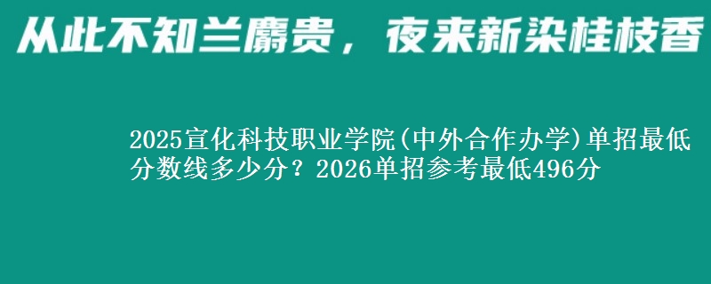 2025宣化科技职业学院(中外合作办学)单招最低分数线多少分？2026单招参考最低496分