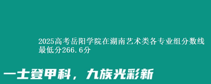 2025高考岳阳学院在湖南艺术类各专业组分数线 最低分266.6分