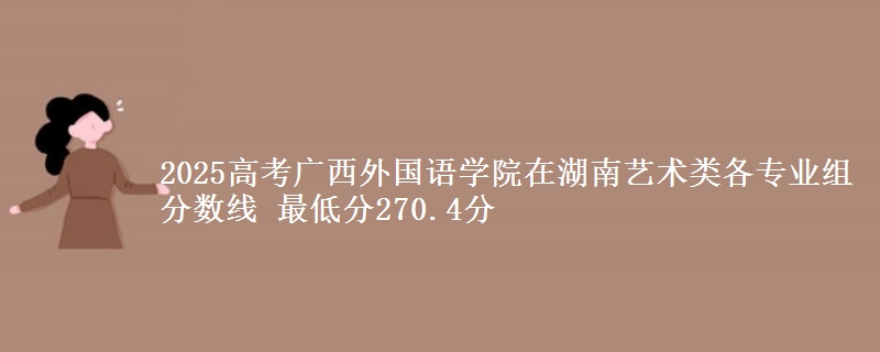 2025高考广西外国语学院在湖南艺术类各专业组分数线 最低分270.4分
