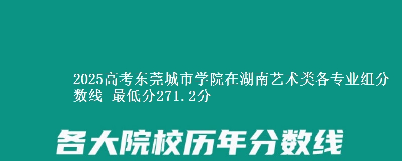 2025高考东莞城市学院在湖南艺术类各专业组分数线 最低分271.2分