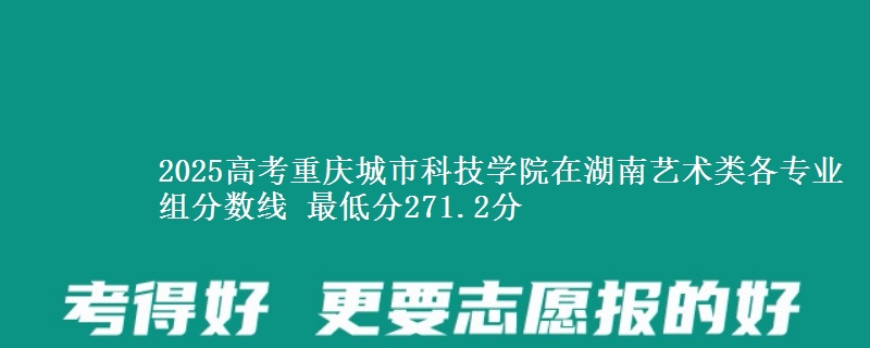 2025高考重庆城市科技学院在湖南艺术类各专业组分数线 最低分271.2分
