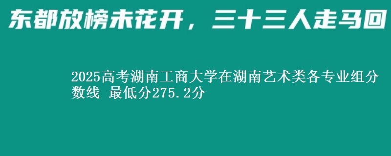 2025高考湖南工商大学在湖南艺术类各专业组分数线 最低分275.2分
