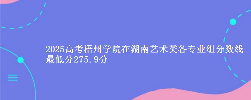 2025高考梧州学院在湖南艺术类各专业组分数线 最低分275.9分