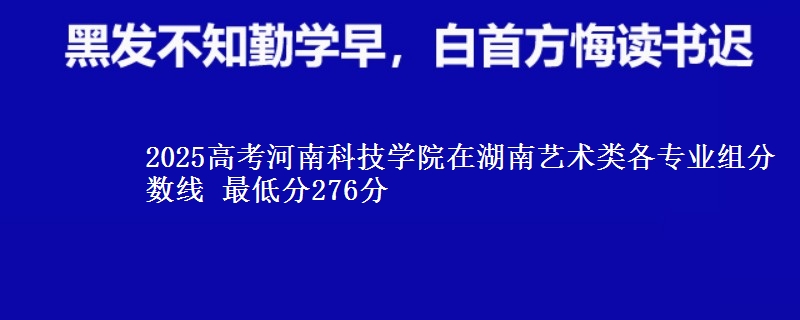 2025高考河南科技学院在湖南艺术类各专业组分数线 最低分276分