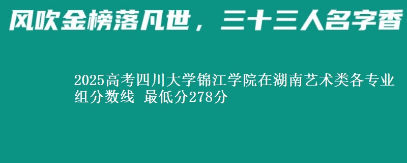 2025高考四川大学锦江学院在湖南艺术类各专业组分数线 最低分278分