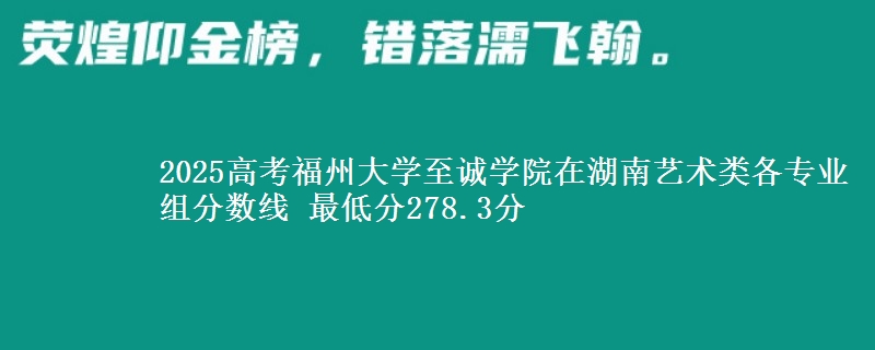 2025高考福州大学至诚学院在湖南艺术类各专业组分数线 最低分278.3分