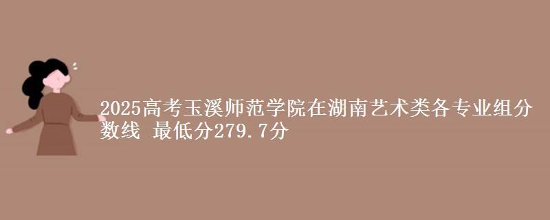 2025高考玉溪师范学院在湖南艺术类各专业组分数线 最低分279.7分