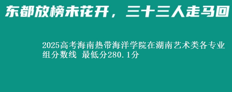 2025高考海南热带海洋学院在湖南艺术类各专业组分数线 最低分280.1分