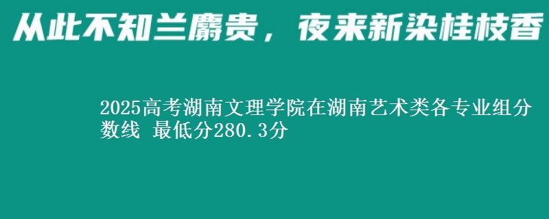 2025高考湖南文理学院在湖南艺术类各专业组分数线 最低分280.3分