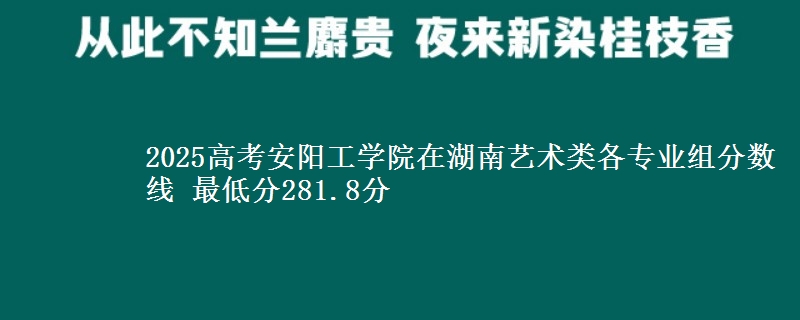2025高考安阳工学院在湖南艺术类各专业组分数线 最低分281.8分