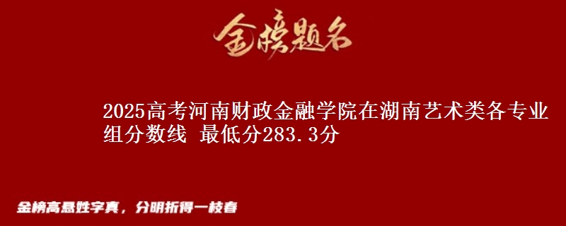 2025高考河南财政金融学院在湖南艺术类各专业组分数线 最低分283.3分