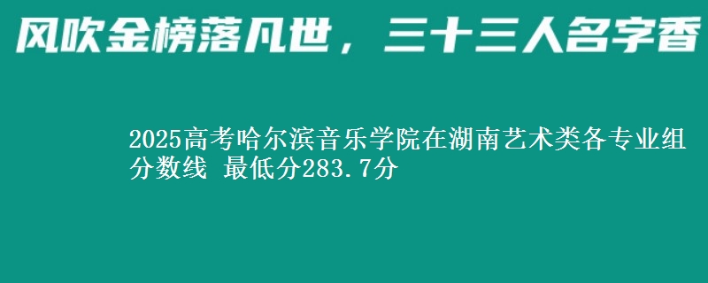 2025高考哈尔滨音乐学院在湖南艺术类各专业组分数线 最低分283.7分