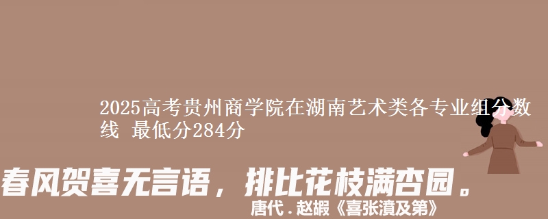 2025高考贵州商学院在湖南艺术类各专业组分数线 最低分284分