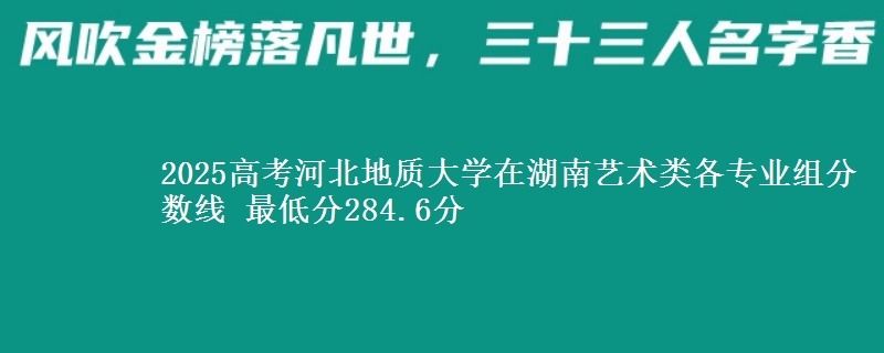 2025高考河北地质大学在湖南艺术类各专业组分数线 最低分284.6分