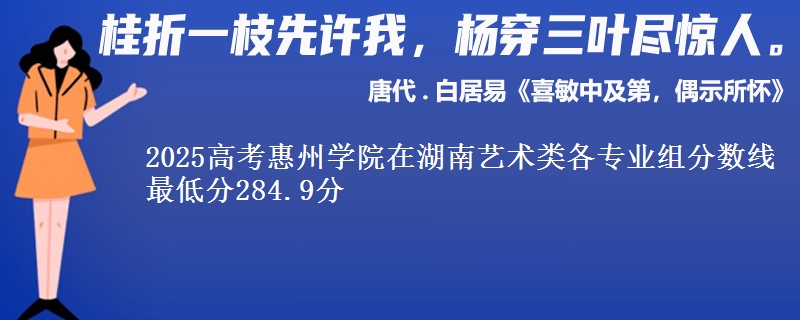 2025高考惠州学院在湖南艺术类各专业组分数线 最低分284.9分