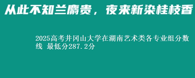 2025高考井冈山大学在湖南艺术类各专业组分数线 最低分287.2分