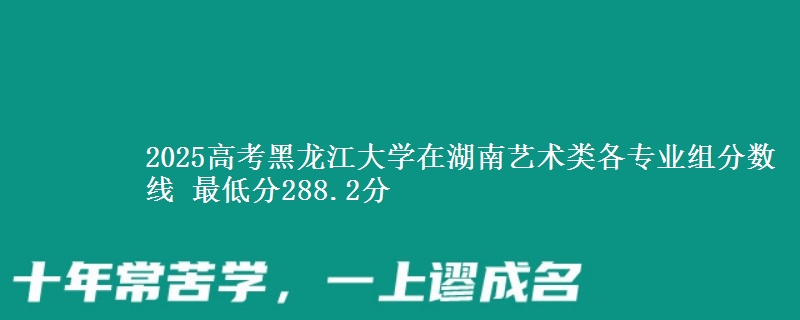 2025高考黑龙江大学在湖南艺术类各专业组分数线 最低分288.2分