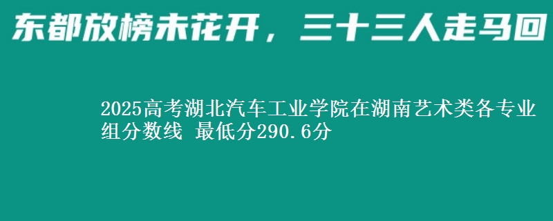 2025高考湖北汽车工业学院在湖南艺术类各专业组分数线 最低分290.6分