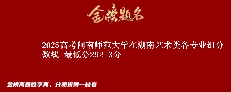 2025高考闽南师范大学在湖南艺术类各专业组分数线 最低分292.3分