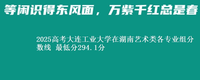 2025高考大连工业大学在湖南艺术类各专业组分数线 最低分294.1分