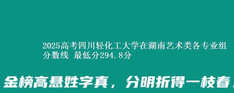 2025高考四川轻化工大学在湖南艺术类各专业组分数线 最低分294.8分