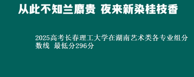 2025高考长春理工大学在湖南艺术类各专业组分数线 最低分296分