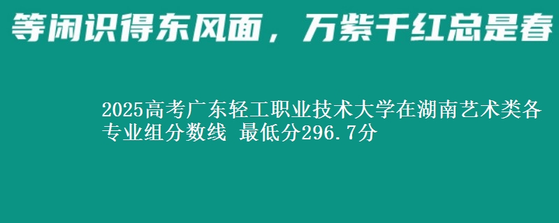 2025高考广东轻工职业技术大学在湖南艺术类各专业组分数线 最低分296.7分
